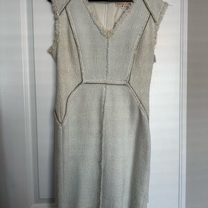 Rebecca Taylor Ivory Textured Midi Dress